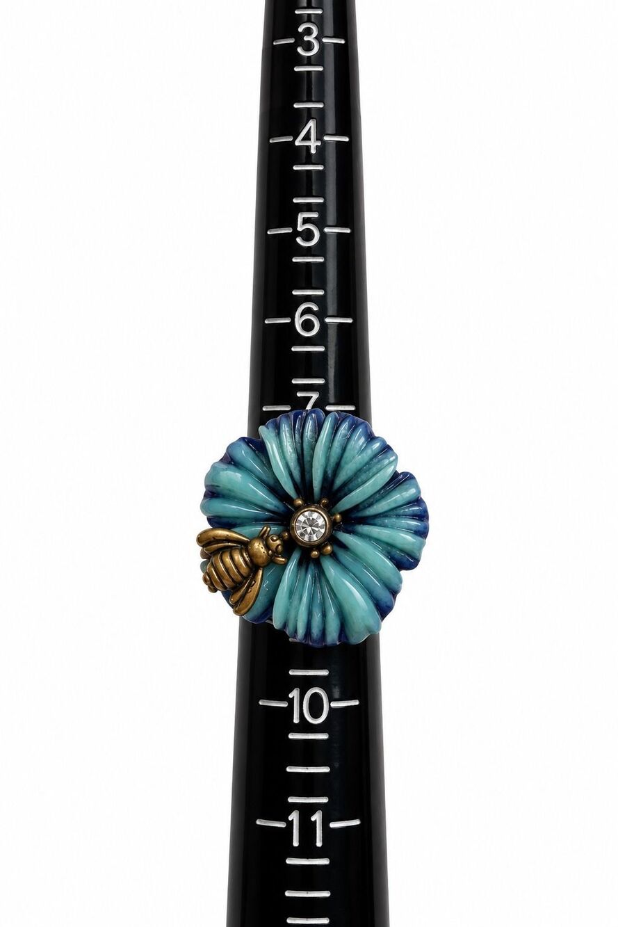 Echo of the Dreamer by Margaret Thurman Delphinium Flower Ring Size 9